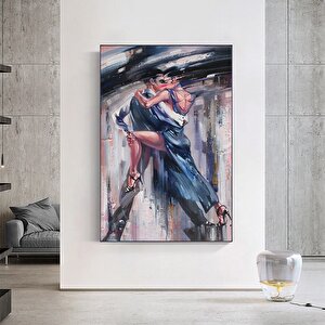 Büyük Kanvas Ev Dekoru, Dans Eden Çift Tablosu, Müzik Odası Sanatı, Tango Temalı Kanvas