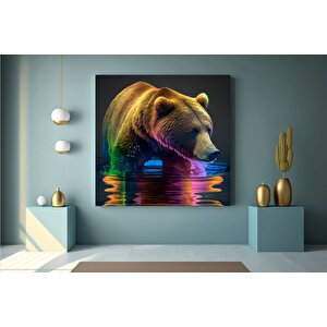 Ruhani Ayı Kanvası, Spiritüel Hayvan Temalı Duvar Dekoru