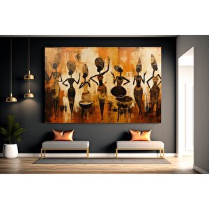 Afrika-amerikan Kültürü Duvar Sanatı – Soyut Kanvas, Yerel Kadın Figürleri 50x70 cm