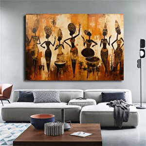 Afrika-amerikan Kültürü Duvar Sanatı – Soyut Kanvas, Yerel Kadın Figürleri 40x60 cm