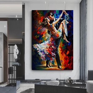 Ev Dekoru Kanvası – Dans Eden Çift, Tango Temalı Tablo 70x100 cm