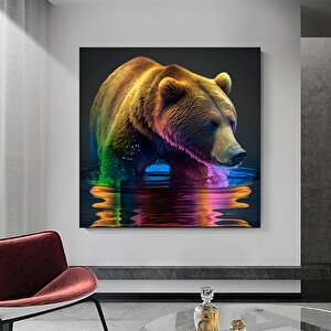 Ruhani Ayı Kanvası, Spiritüel Hayvan Temalı Duvar Dekoru