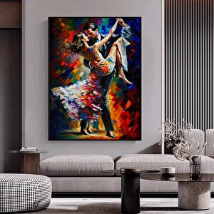 Ev Dekoru Kanvası – Dans Eden Çift, Tango Temalı Tablo 60x90 cm