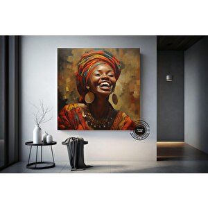 Afrika-amerikan Pop Art Kadın Tablosu – Renkli Soyut Duvar Sanatı