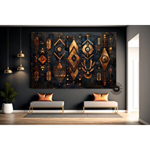 Afrikalı Amerikalı Kültürü Duvar Sanatı, Afrikalı Kültürü Duvar Dekoru, Duvar Sembolü Kanvas Tablo 90x180 cm