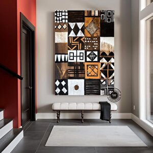 Afrikalı Amerikalı Kültür Duvar Sanatı, Afrika Kültürü Duvar Dekoru, Kabile Duvar Sanatı 120x150 cm
