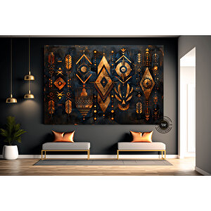 Afrikalı Amerikalı Kültürü Duvar Sanatı, Afrikalı Kültürü Duvar Dekoru, Duvar Sembolü Kanvas Tablo 60x120 cm