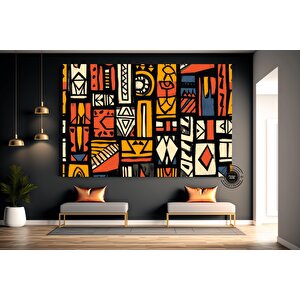 Afrika-amerikan Kültür Kanvası, Soyut Duvar Sembolleri, Hediye İçin 90x180 cm