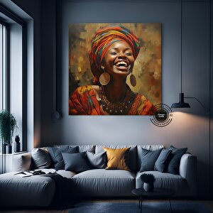 Afrika-amerikan Pop Art Kadın Tablosu – Renkli Soyut Duvar Sanatı
