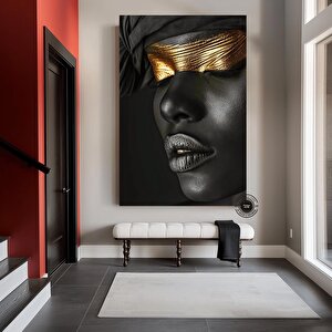 Afrikalı Kadın Portresi, Afrikalı Amerikalı Kültürü, Afrikalı Kabile Duvar Sanatı 70x150 cm