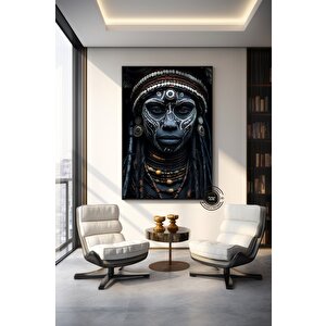 Afrika Kadın Portresi, Afro-amerikan Kültürü, Afrika Kabilesi Duvar Sanatı 100x200 cm