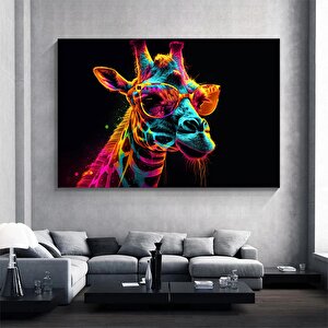 Zürafa Soyut Renkli Kanvas Tablo, Gerilmiş Çok Renkli Hazır Duvar Sanatı