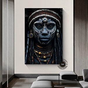 Afrika Kadın Portresi, Afro-amerikan Kültürü, Afrika Kabilesi Duvar Sanatı 120x180 cm