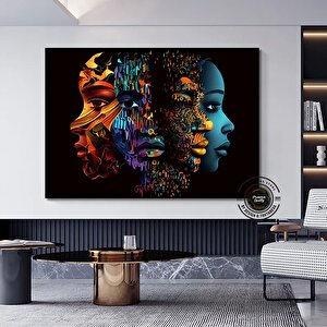 Siyah Kadın Sanatı Baskısı; Afrikalı Kadın Resmi; Siyahi Kız Duvar Sanatı Kanvası; Modern Afrika San 120x180 cm