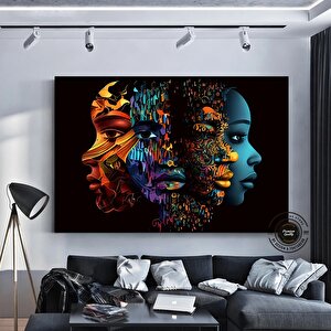 Siyah Kadın Sanatı Baskısı; Afrikalı Kadın Resmi; Siyahi Kız Duvar Sanatı Kanvası; Modern Afrika San