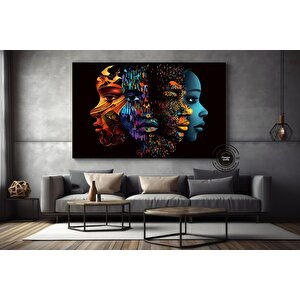 Siyah Kadın Sanatı Baskısı; Afrikalı Kadın Resmi; Siyahi Kız Duvar Sanatı Kanvası; Modern Afrika San