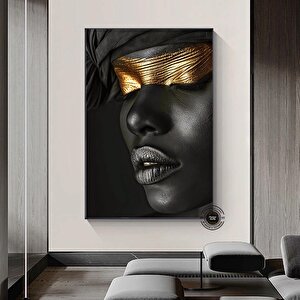 Afrikalı Kadın Portresi, Afrikalı Amerikalı Kültürü, Afrikalı Kabile Duvar Sanatı 120x180 cm