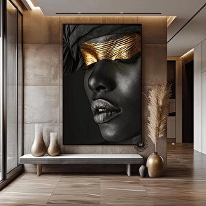 Afrikalı Kadın Portresi, Afrikalı Amerikalı Kültürü, Afrikalı Kabile Duvar Sanatı 120x150 cm