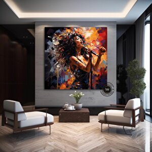 Afrika Amerikan Sanatı Büyük Kanvas, Siyah Kadın Portre Sanatı, Soyut Afrika Kadın Baskısı 40x40 cm