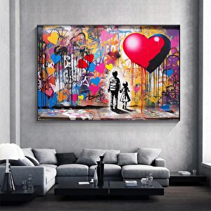 Urban Stil Kanvas | Banksy Stili Kanvas Sanatı | Sokak Graffiti Sanatı Baskısı | Modern Ev Dekor | B