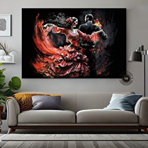 Flamenco Dansçısı Duvar Sanatı – İspanyol Tarzı, Çift Dans Sahnesi, Ev Dekoru