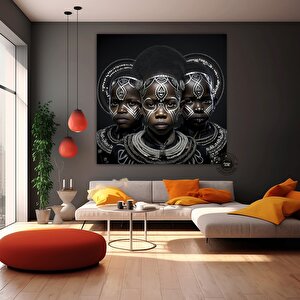 Afrikalı Çocuk Kanvas Tablosu, Afrika Kabile Kültürü Temalı Sanat