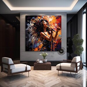 Afrika Amerikan Sanatı Büyük Kanvas, Siyah Kadın Portre Sanatı, Soyut Afrika Kadın Baskısı 60x60 cm