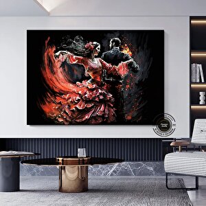Flamenco Dansçısı Duvar Sanatı – İspanyol Tarzı, Çift Dans Sahnesi, Ev Dekoru 100x200 cm