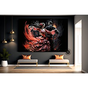Flamenco Dansçısı Duvar Sanatı – İspanyol Tarzı, Çift Dans Sahnesi, Ev Dekoru 80x160 cm