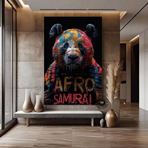 Renkli Ayı Kanvas Baskısı, Graffiti Ayı Duvar Sanatı, Ayı Severler İçin Hediye, Ev Dekoru 70x150 cm