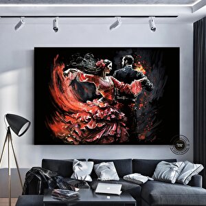 Flamenco Dansçısı Duvar Sanatı – İspanyol Tarzı, Çift Dans Sahnesi, Ev Dekoru