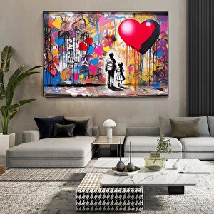 Urban Stil Kanvas | Banksy Stili Kanvas Sanatı | Sokak Graffiti Sanatı Baskısı | Modern Ev Dekor | B 90x150 cm