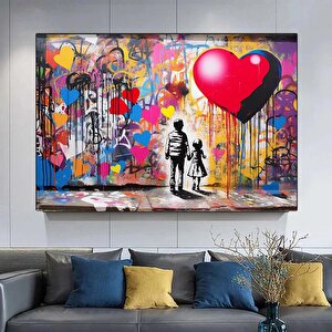 Urban Stil Kanvas | Banksy Stili Kanvas Sanatı | Sokak Graffiti Sanatı Baskısı | Modern Ev Dekor | B