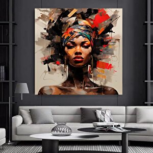 Renkli Afrika Kadın Kanvas Sanatı, Afro-amerikan Sanat, Modern Baskı, Moda Dekoru, Duvar Dekoru 40x40 cm