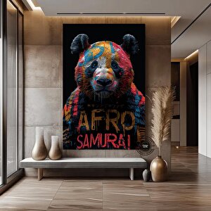 Renkli Ayı Kanvas Baskısı, Graffiti Ayı Duvar Sanatı, Ayı Severler İçin Hediye, Ev Dekoru 90x150 cm