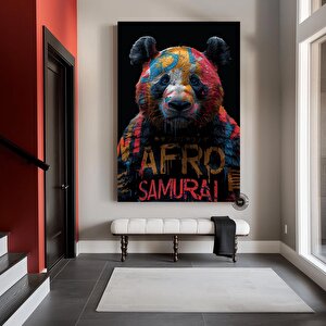 Renkli Ayı Kanvas Baskısı, Graffiti Ayı Duvar Sanatı, Ayı Severler İçin Hediye, Ev Dekoru 90x150 cm