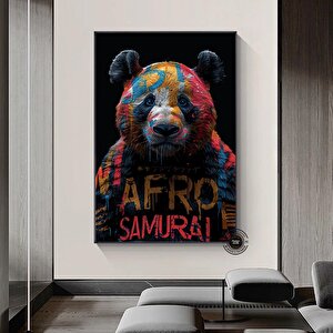 Renkli Ayı Kanvas Baskısı, Graffiti Ayı Duvar Sanatı, Ayı Severler İçin Hediye, Ev Dekoru 100x150 cm