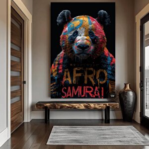 Renkli Ayı Kanvas Baskısı, Graffiti Ayı Duvar Sanatı, Ayı Severler İçin Hediye, Ev Dekoru