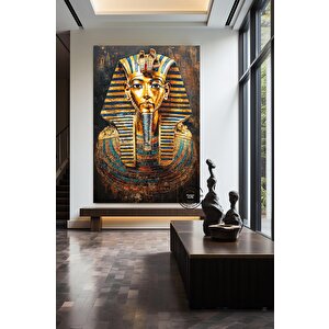 Tutankhamun Soyut Kanvas Baskı; Firavun Teması; Mısır Dekoru; Antik Mısır Sanatı; Dijital Baskı; Ev