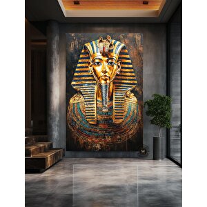 Tutankhamun Soyut Kanvas Baskı; Firavun Teması; Mısır Dekoru; Antik Mısır Sanatı; Dijital Baskı; Ev