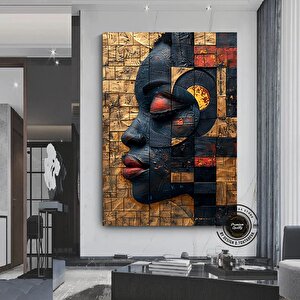 Afrika Amerikan Kültürü Duvar Sanatı; Afrika Kültürü Duvar Dekoru; Yerel Kadın Duvar Sanatı; Soyut K 100x200 cm