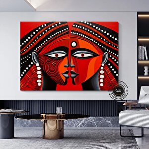 Soyut Afrika Tribal Duvar Sanatı; Afro Kültür; Yüz Tablosu 40x60 cm