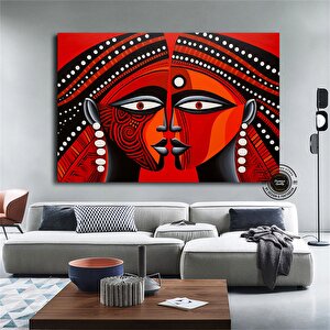Soyut Afrika Tribal Duvar Sanatı; Afro Kültür; Yüz Tablosu 50x70 cm