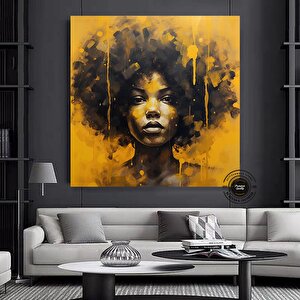 Renkli Afrikalı Kadın Kanvas Sanatı | Afrika-amerikan Sanatı | Modern Baskı | Moda Dekor 50x50 cm