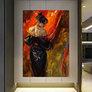 Vintage Kadın Portresi; Antika Kanvas Tablosu; Genç Bayan Resmi; Asmaya Hazır Kadın Sanatı 20x30 cm