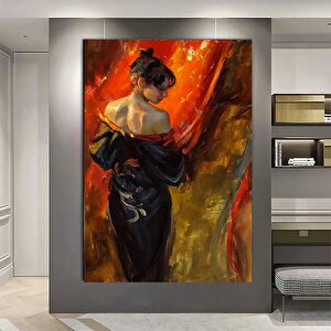 Vintage Kadın Portresi; Antika Kanvas Tablosu; Genç Bayan Resmi; Asmaya Hazır Kadın Sanatı 20x30 cm