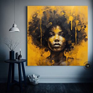 Renkli Afrikalı Kadın Kanvas Sanatı | Afrika-amerikan Sanatı | Modern Baskı | Moda Dekor