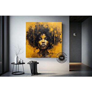 Renkli Afrikalı Kadın Kanvas Sanatı | Afrika-amerikan Sanatı | Modern Baskı | Moda Dekor