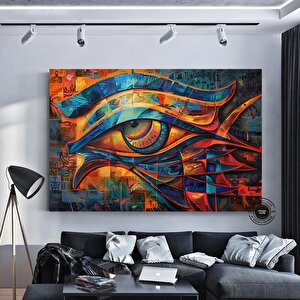 Antik Mısır Duvar Sanatı, Ra’nın Gözü Kanvas Baskı, Büyük Antik Mısır Ev Dekoru 60x120 cm