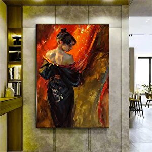 Vintage Kadın Portresi; Antika Kanvas Tablosu; Genç Bayan Resmi; Asmaya Hazır Kadın Sanatı